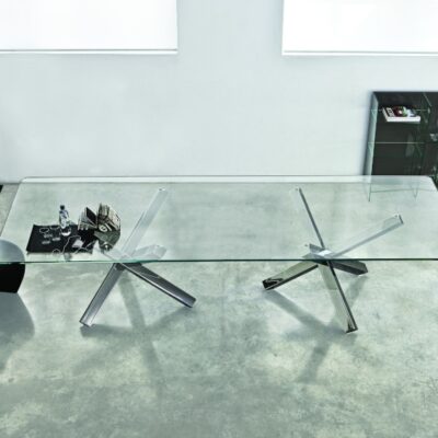 Sovet Italia Aikido Two Bases Fixed Dining Table in 2 Different Sizes