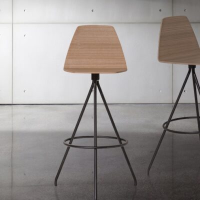 Sovet Italia Sila Bar Stool in 3 Different Wood Finishes