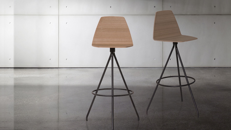 Sovet Italia Sila Bar Stool in 3 Different Wood Finishes