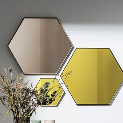 Sovet Italia Visual Hexagonal Wall Mirror in Different Finishes & Sizes