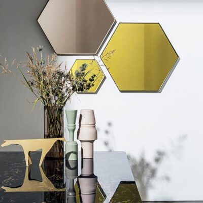 Sovet Italia Visual Hexagonal Wall Mirror in Different Finishes & Sizes