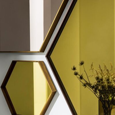 Sovet Italia Visual Hexagonal Wall Mirror in Different Finishes & Sizes