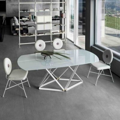 Bontempi Casa Delta Barrel Extending Dining Table