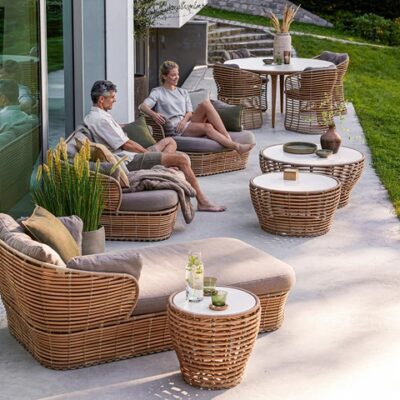 Cane-line Basket lounge chair, incl. Cane-line AirTouch cushion set