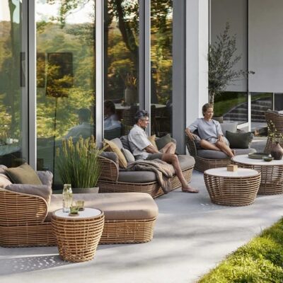 Cane-line Basket lounge chair, incl. Cane-line AirTouch cushion set