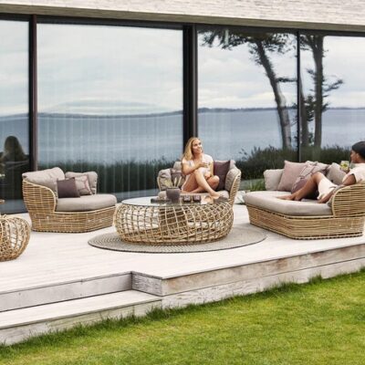 Cane-line Basket lounge chair, incl. Cane-line AirTouch cushion set