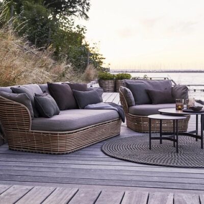 Cane-line Basket lounge chair, incl. Cane-line AirTouch cushion set