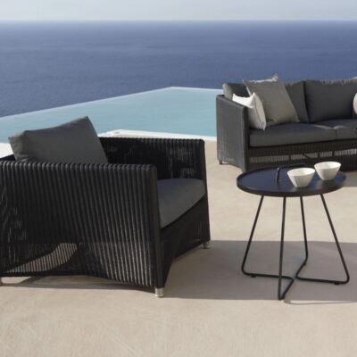 Cane-line Outdoor Diamond Lounge Chair with Quick Dry Cushions