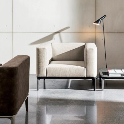 Sovet Italia Slim Armchair in Leather & Fabric Options-76300