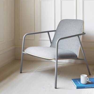 Normann Copenhagen Pad Lounge Chair Low in Leather & Fabric