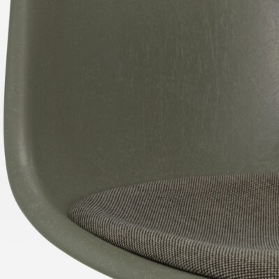 Eames Fiberglass Side Chair DSW wooden base & Upholstery-78729