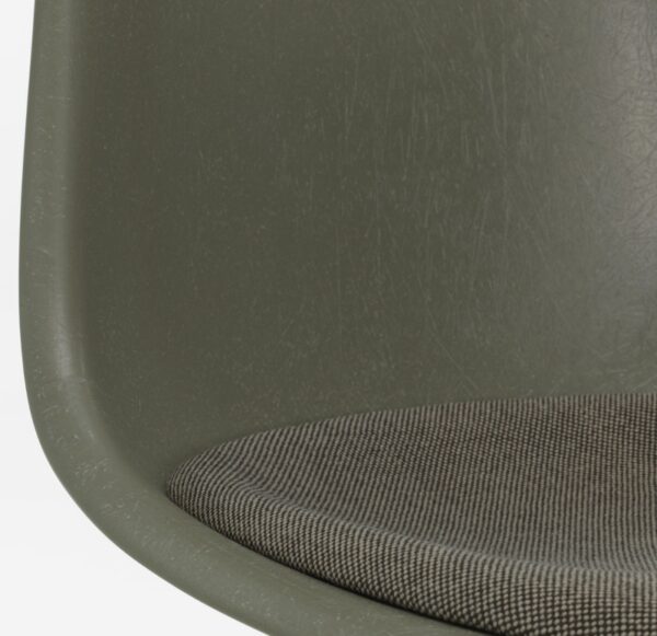 Eames Fiberglass Side Chair DSW wooden base & Upholstery-78729