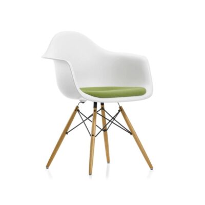 Eames Plastic Armchair DAW with Wood Base & Upholstery-0