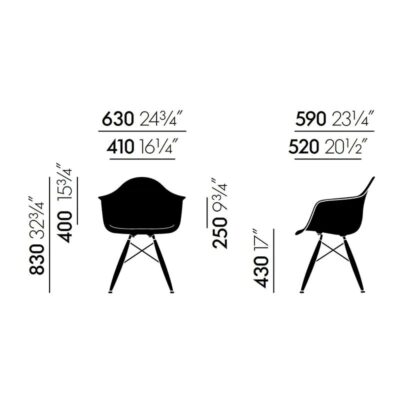 Eames Plastic Armchair DAW with Wood Base & Upholstery-78424