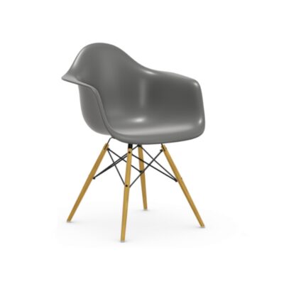 Eames Plastic Armchair DAW with Wood Base & Upholstery-78415