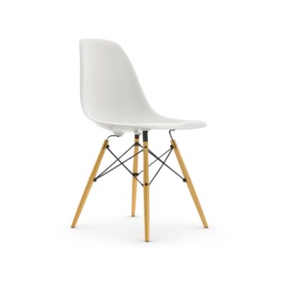 Eames Plastic Side Chair DSW Wood Base & Upholstery-0