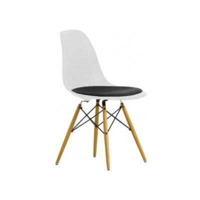 Eames Plastic Side Chair DSW Wood Base & Upholstery-78695