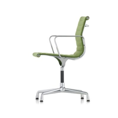 Vitra Aluminium Chair EA 104 Fabric and Leather Swivel Upholstery-78181