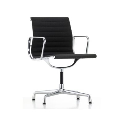 Vitra Aluminium Chair EA 104 Fabric and Leather Swivel Upholstery-78182