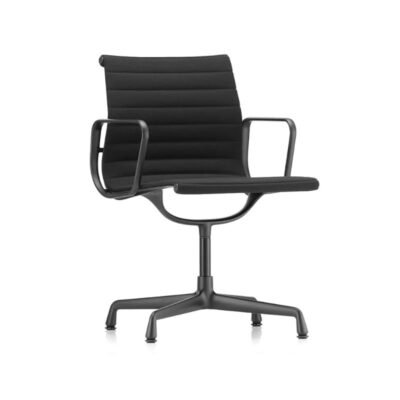 Vitra Aluminium Chair EA 104 Fabric and Leather Swivel Upholstery-78183