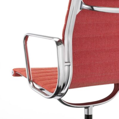 Vitra Aluminium Chair EA 104 Fabric and Leather Swivel Upholstery-78184