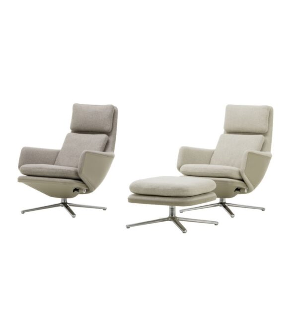 Vitra Grand Relax Lounge Chair in Leather and Fabric-77843