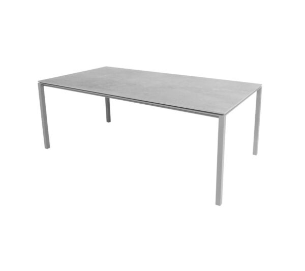 Cane-line Pure Outdoor Dining Table 200 x 100cm - Light Grey/Aluminium