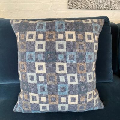 Melin Tregwynt Welsh Woollen Madison Cushion - Dark blue/grey