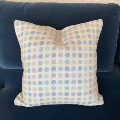 Melin Tregwynt Welsh Woollen Mondo Cushion - Cream/blue