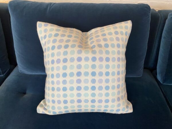 Melin Tregwynt Welsh Woollen Mondo Cushion - Cream/blue