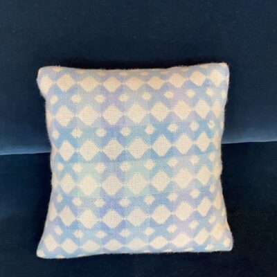 Melin Tregwynt Welsh Woollen Small Cushion - Cream/blue