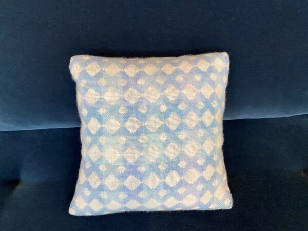 Melin Tregwynt Welsh Woollen Small Cushion - Cream/blue