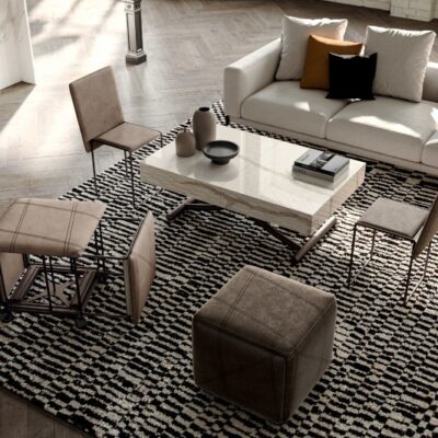 OZzio Italia Cubix Pouf Footstool with 4 Chairs