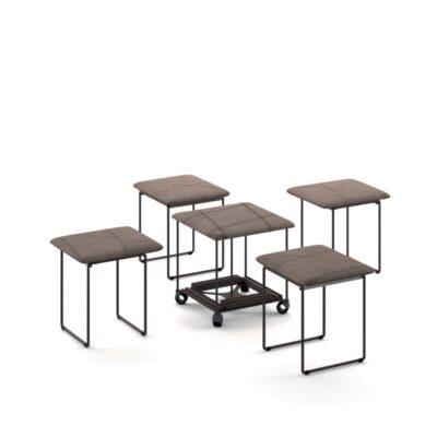 OZzio Italia Cubix Pouf Footstool with 4 Chairs