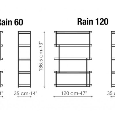 Bonaldo Rain Bookcase & Shelves 60cm