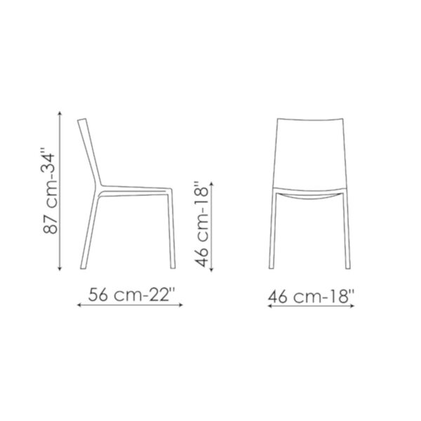 Bonaldo Mirta New, Miss Mirta New Dining Chair, Low Back