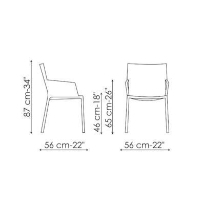 Bonaldo Mirta New, Miss Mirta New Dining Chair, Low Back