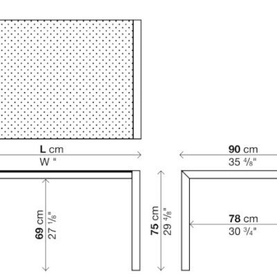 Kristalia Sushi DEKTON Fixed Table 90cm