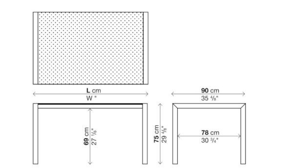 Kristalia Sushi DEKTON Fixed Table 90cm