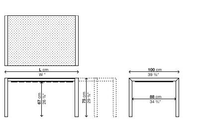 Kristalia Sushi Outdoor Dekton Extendable Table 100cm