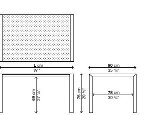 Kristalia Sushi Outdoor Dekton Fixed Table Depth 100cm-80954