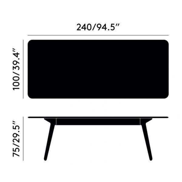 Tom Dixon Slab Dining Table 2.4m Natural Oak