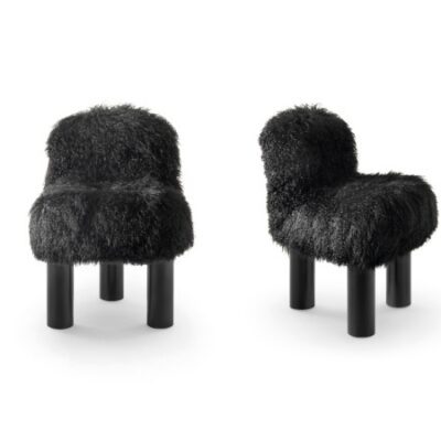 Arflex Botolo High Lounge Chair / Armchair in Fur