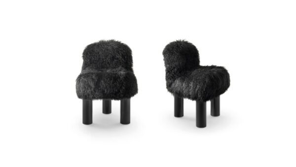 Arflex Botolo High Lounge Chair / Armchair in Fur