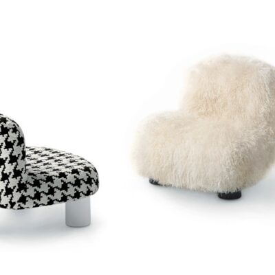 Arflex Botolo Low Lounge Chair / Armchair in Fur