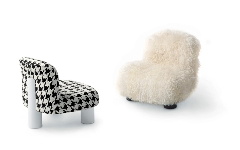 Arflex Botolo Low Lounge Chair / Armchair in Fur