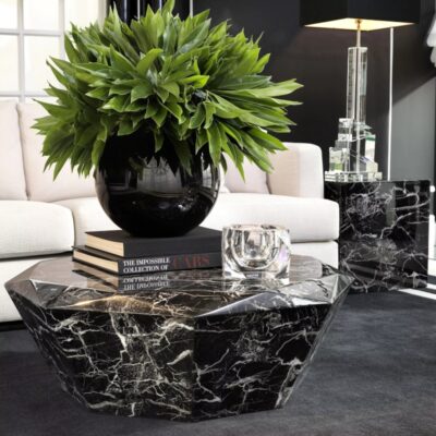 Eichholtz Diamond Coffee Table White or Black Faux Marble