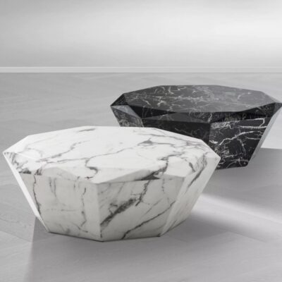 Eichholtz Diamond Coffee Table White or Black Faux Marble