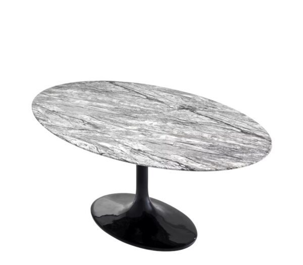 Eichholtz Solo Oval Dining Table Grey Faux Marble