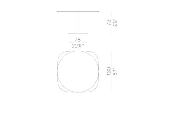 Lapalma Rondo Round or Square Dining Table 130cm in Different Colours